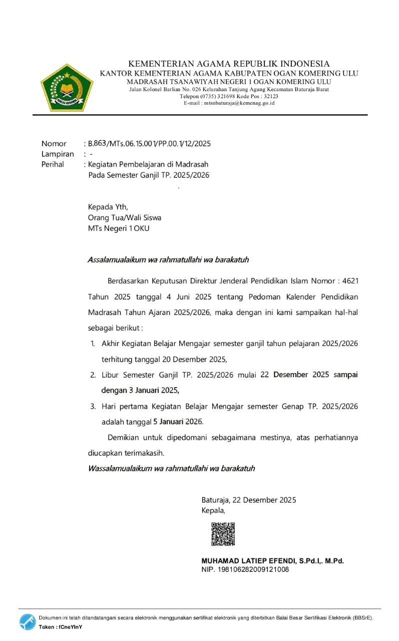 Libur Semester Ganjil TP. 2025/2026