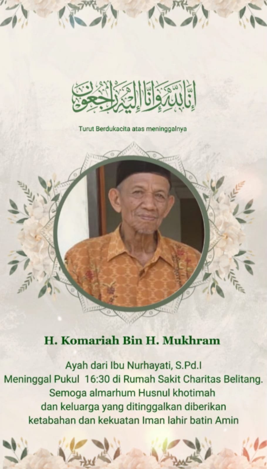 Ucapan Turut Berduka Cita