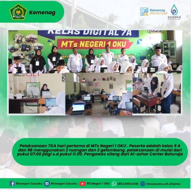 Hari pertama TKA di MTs Negeri 1 OKU