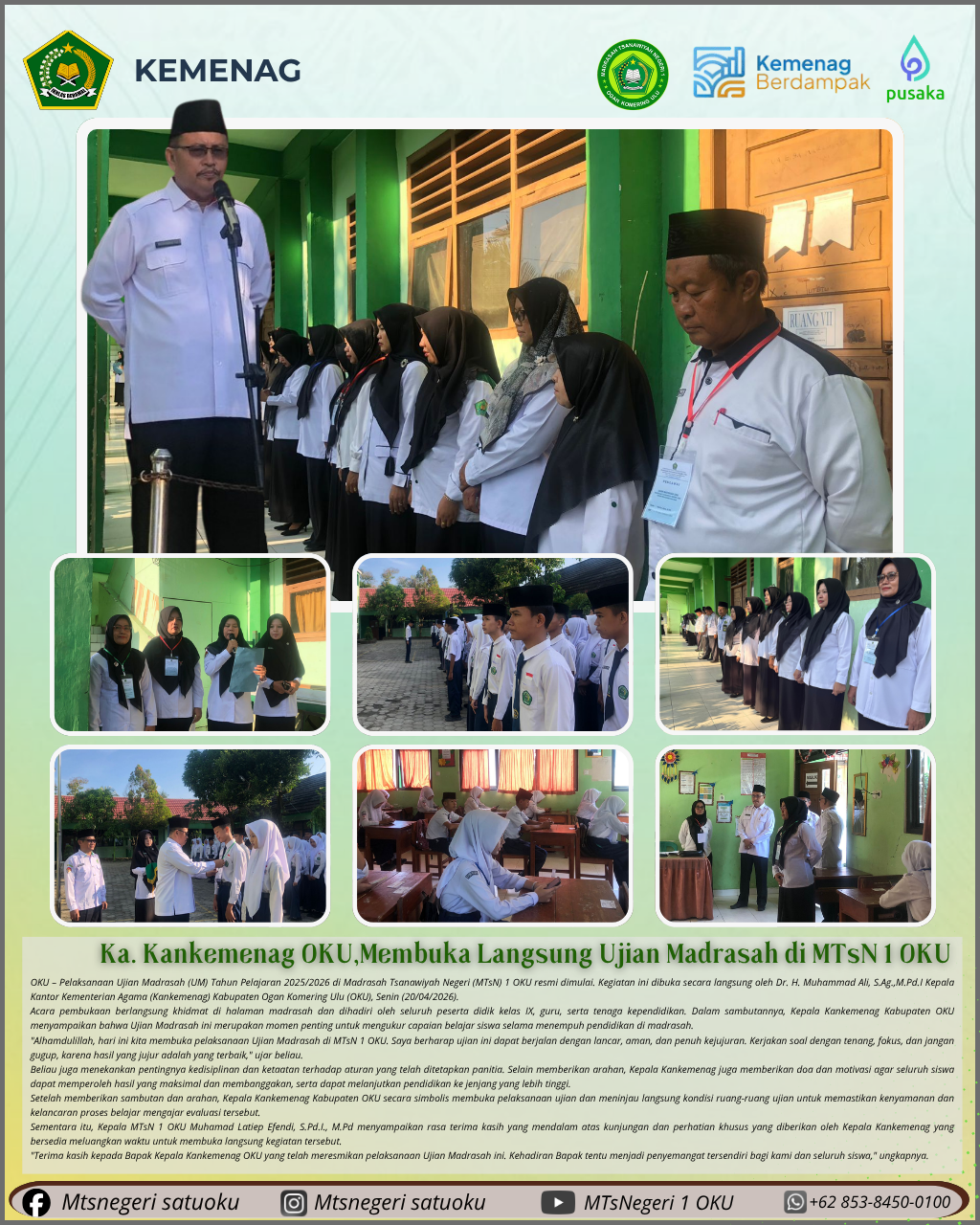 Pembukaan Ujian Madrasah (UM)