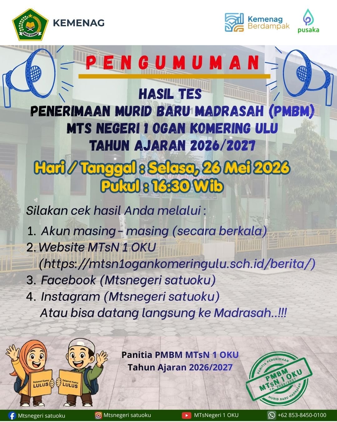 PENGUMUMAN HASIL TES