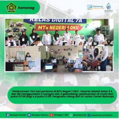 Hari pertama TKA di MTs Negeri 1 OKU